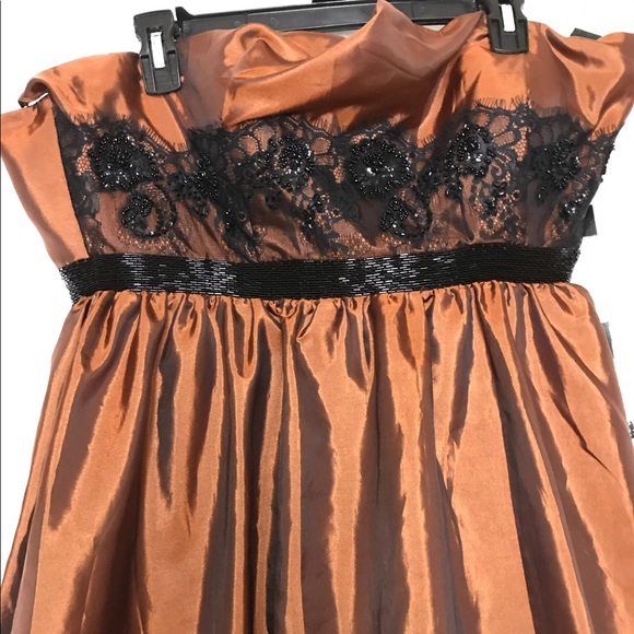 Mac Duggal Couture Bronze Taffeta Strapless Dress - Picture 5 of 8